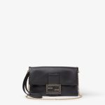 FENDI Mamma Baguette Pouch Black nappa leather clutch